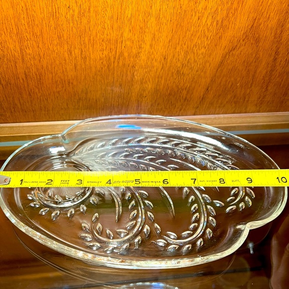 Vintage FEDERAL GLASS Luncheon Set of 4 Platters & Cups 10”x8” EXCELLENT! - Picture 2 of 7